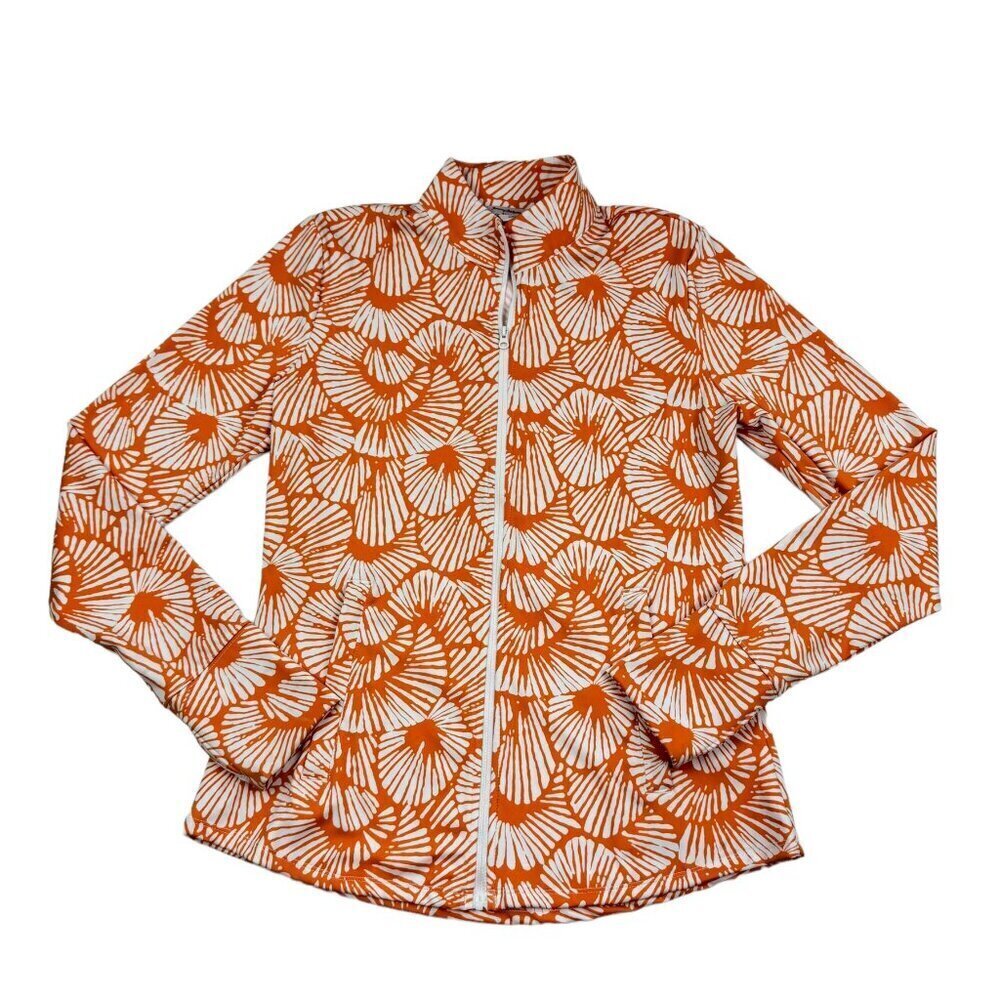 Tommy Bahama Golf UPF 50 Abstract Long Sleeve Zip Up Jacket Women's Size Medium